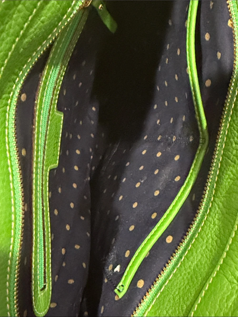 Kate Spade Vintage Pebbled Leather Tote / Shoulder Bag - Kelly Green